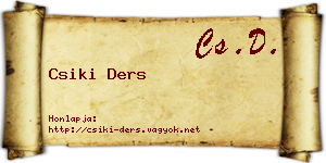 Csiki Ders névjegykártya